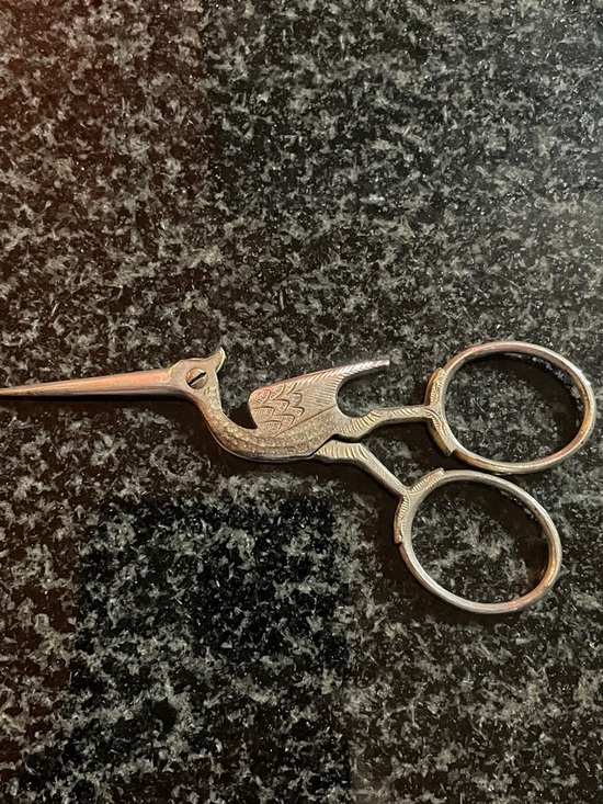 Other - VTG Silver Stork Embroidery Scissors - Silver tone - no marking